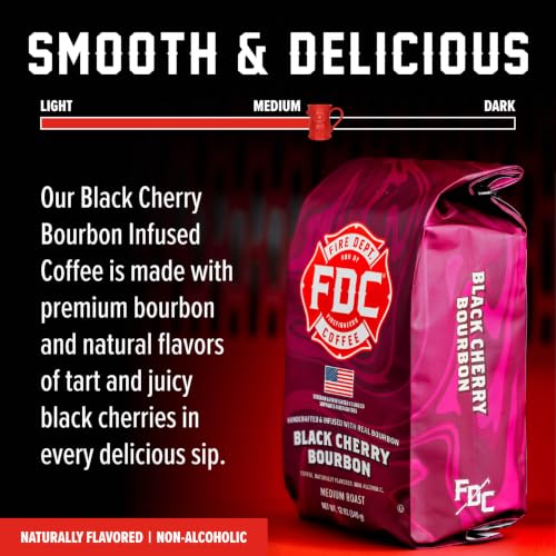 Black Cherry Bourbon Infused Ground Coffee (12 Ounce)