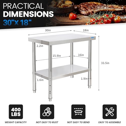 Stainless Steel Table 30 x 18 Inch