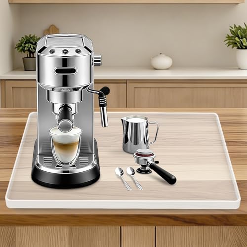 Silicone Coffee Maker Mat with Lip for Countertops 15.7''x11.8''Translucent