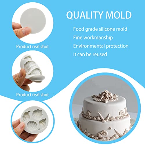 Marine Theme Fondant Molds 4pcs Starfish Fondant Cake Mold (4 Count)