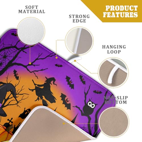 Happy Halloween Pumpkin Dish Drying Mat for Kitchen Counter