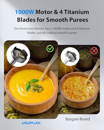 1000W Powerful Immersion Blender Handheld