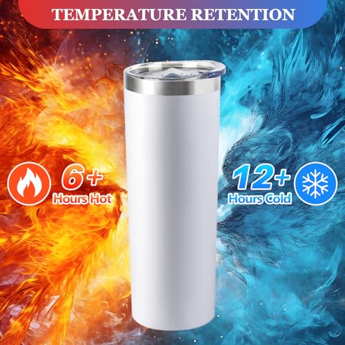 20 oz Skinny Tumblers with Lid and Straw (8 Count)