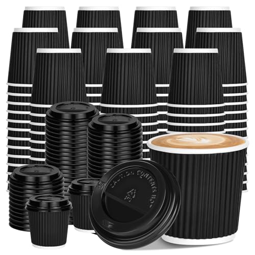 4 oz Disposable Espresso Cups with Lids (100 Count)