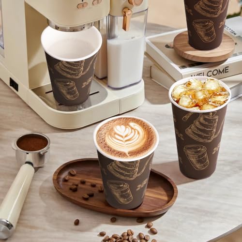 12 oz 180 Pack Coffee Cups Disposable Thickened Paper Coffee Cups (180 Count)