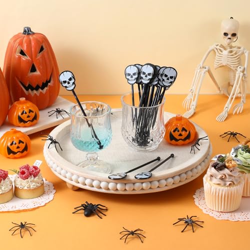 30 Pcs Halloween Swizzle Sticks Skull Fall Drink Stirrers