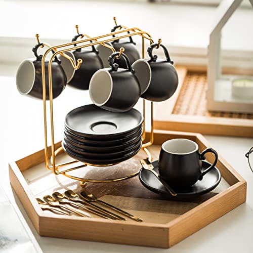 Espresso Cups and Saucers Set (6 Count)