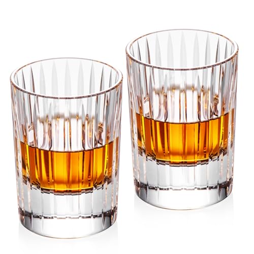 Crystal Whiskey Glasses Set of 2 Handcrafted Old Fashioned Glasses (2 Count)