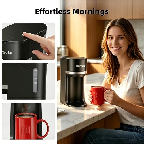 Small Single Serve Coffee Maker for K Cup and Grounds