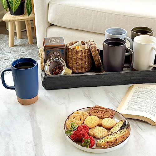 Mora Ceramics Large Tea Mug with Loose Leaf Infuser and Ceramic Lid