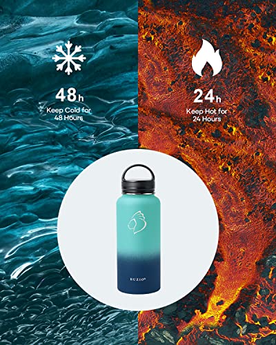 32 oz Water Bottle Insulated with Straw & 3 Lids