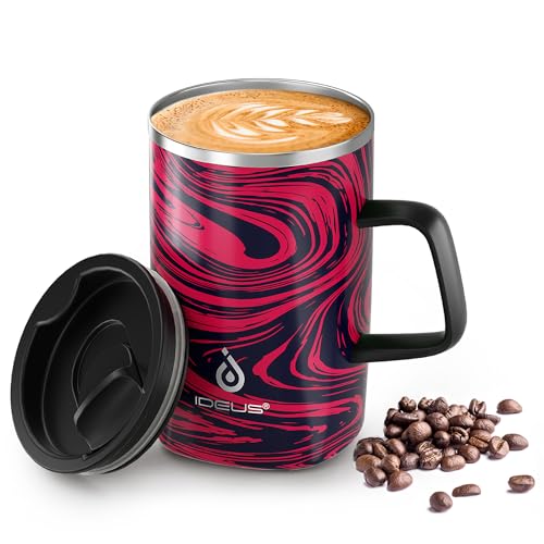 16 oz Insulated Coffee Mug with Lid and Handle