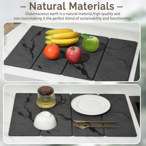 Large Stone Dish Drying Mat for Kitchen Counter (2 Count)
