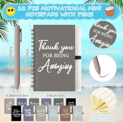 36 Pcs Employee Appreciation Gifts Bulk 24 oz Thank You Tumbler with Lid and Straw Mini Spiral Notebooks and Pens Appreciation Gifts for Team Employee Coworkers Teacher (36 Count)