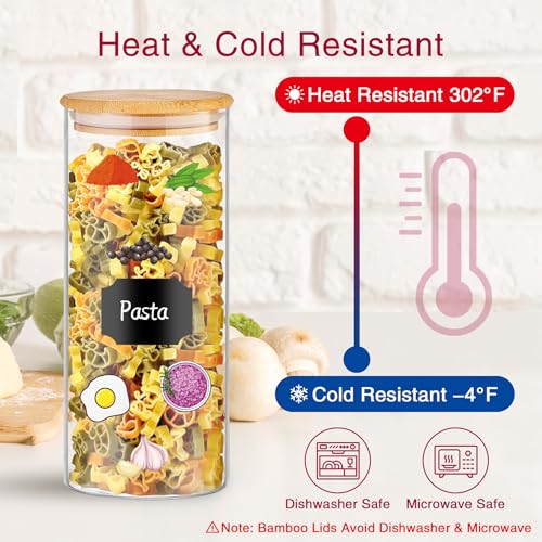 32 oz 8 Pcs Glass Jars with Bamboo Lids (8 Count)