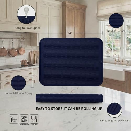 Silicone Dish Drying Mat for Multiple Usage