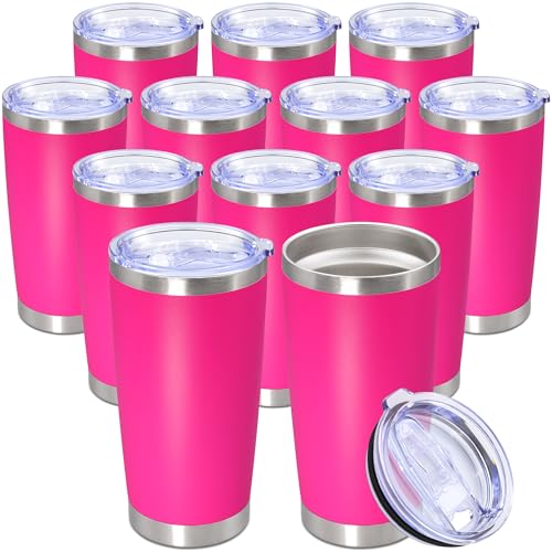 20oz Tumbler Stainless Steel Tumbler Coffee Tumbler with Lid Hot Pink