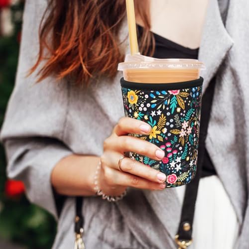 Reusable Insulated Neoprene Iced Coffee Cup Sleeve (3 Count)