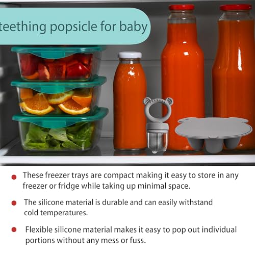 Silicone Baby Food Freezer Tray with Teething Popsicle Molds
