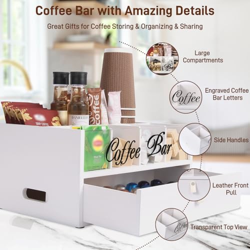 2 Tier Coffee Bar Organizer with Clear Acrylic Top