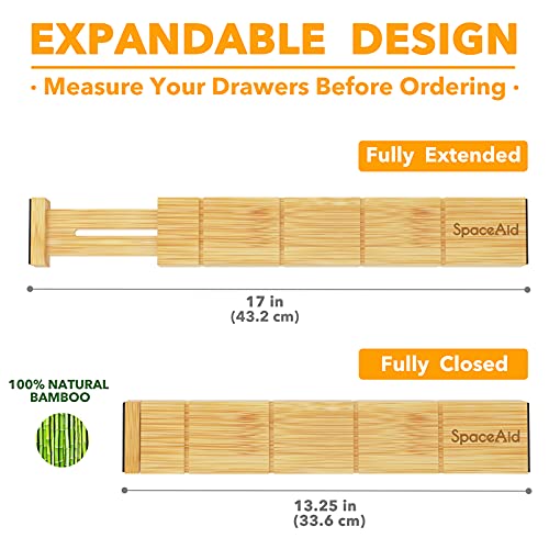 Bamboo Drawer Dividers with Inserts and Labels