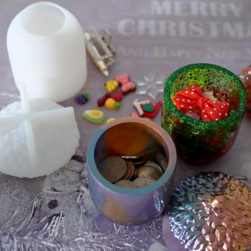 Christmas Pinecone Jar Silicone Mold with Lid