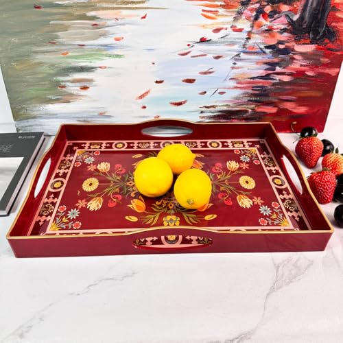 Boho Red Decorative Tray