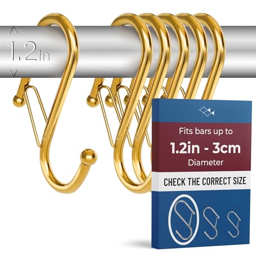 6 Pack Metal S Hooks for Hanging (6 Count)