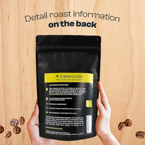 Cold Brew Coffee Colombian Reserve Single Origin Coarsely Whole Bean Coffee (32 Ounce)