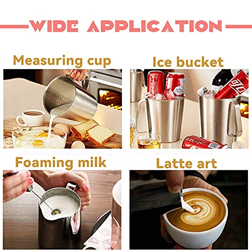 Stainless Steel Measuring Cup Pitcher with Marking with Handle for Milk Froth Latte Art