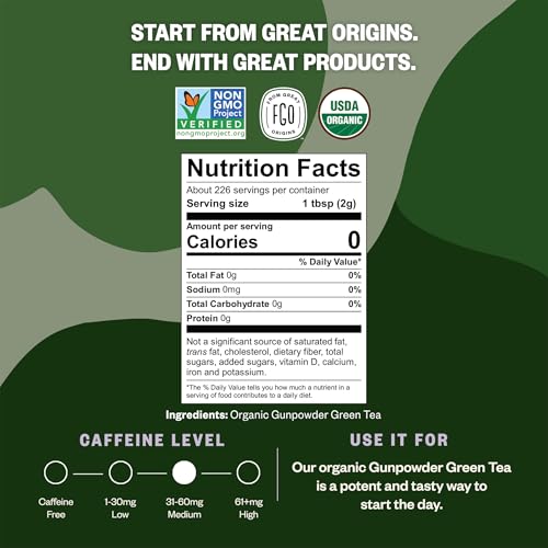 Organic Gunpowder Green Tea (16 Ounce)