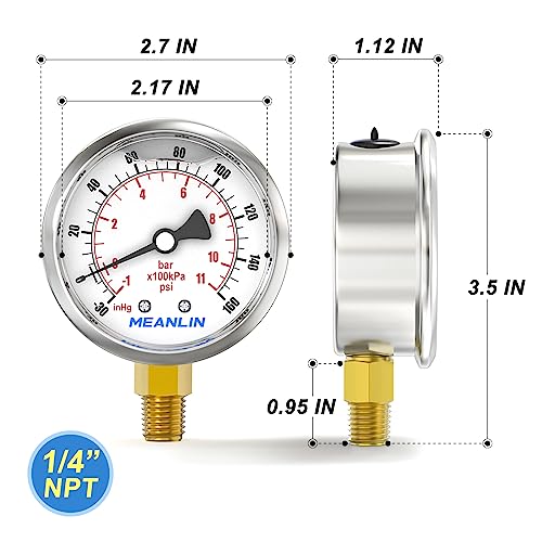 30inHG~160Psi Stainless Steel 1