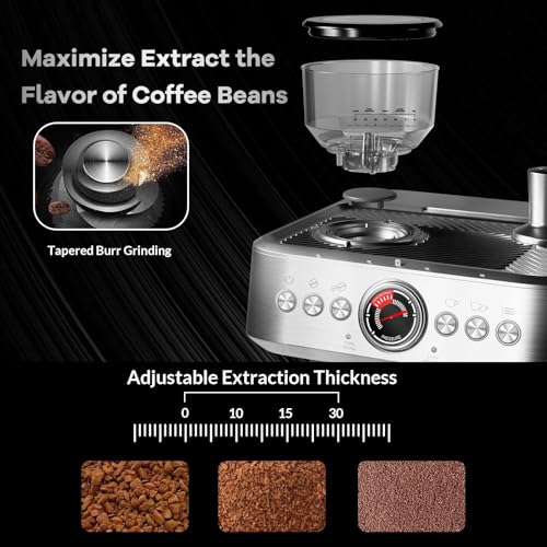 Espresso Machine with Grinder & Milk Frother