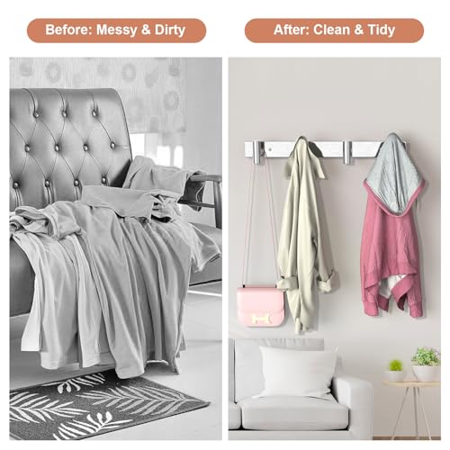 Silver Hat and Coat Wall Mount Rack (2 Count)