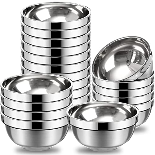 20 Pack Stainless Steel Bowls Set (20 Count)