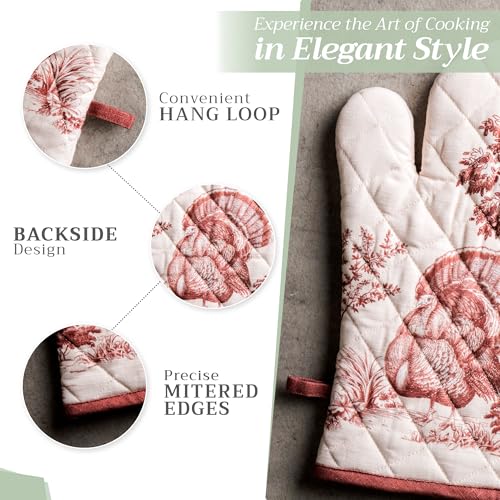 100% Cotton Oven Mitt & Pot Holder Set