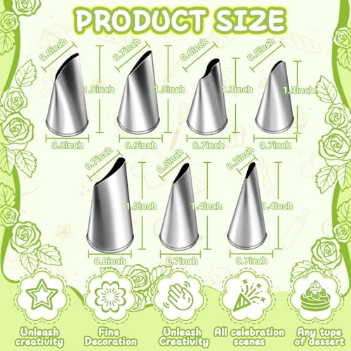 7 Pieces Set Stainless Steel Cake Decorating Tips Set (7 Count)