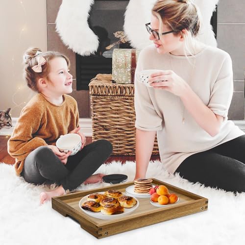 Acacia Bed Tray Table with Folding Legs
