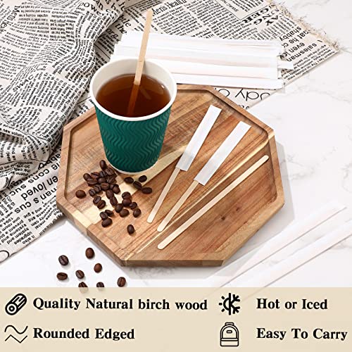 2000 Pcs Individually Wrapped Wooden Coffee Stirrers