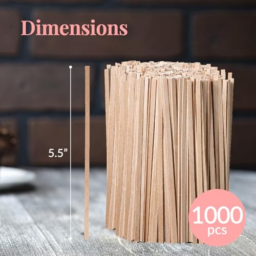 1000 Wooden Coffee Stirrer by Prestee (1000 Count)