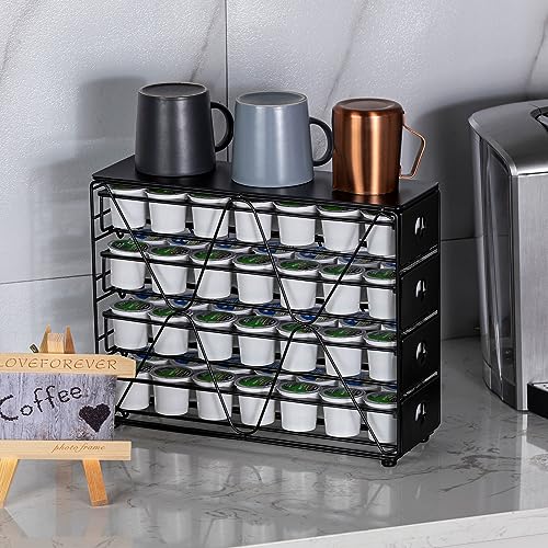K Cup Holder for Keurig Pod K Cup Storage 4 Tier K Cup Drawer Organizer for Counter