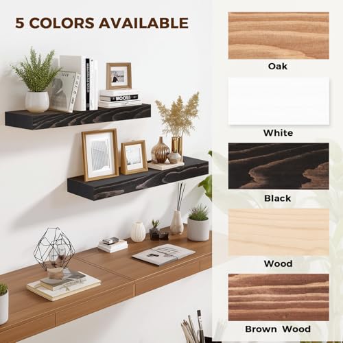 Solid Wood Floating Shelves (2 Count)