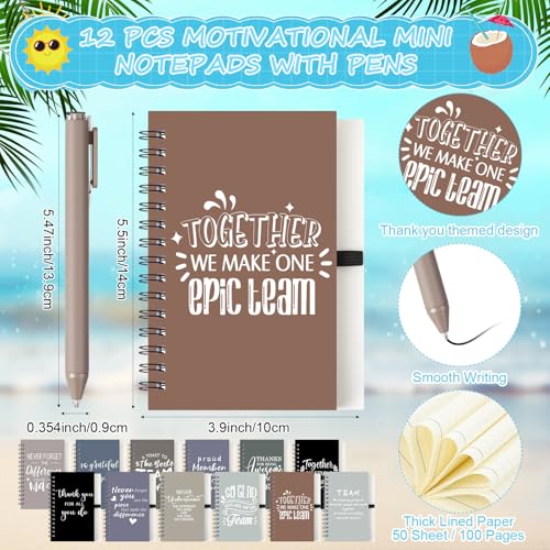 36 Pcs Employee Appreciation Gifts Bulk 24 oz Thank You Tumbler with Lid and Straw Mini Spiral Notebooks and Pens Appreciation Gifts for Team Employee Coworkers Teacher (36 Count)