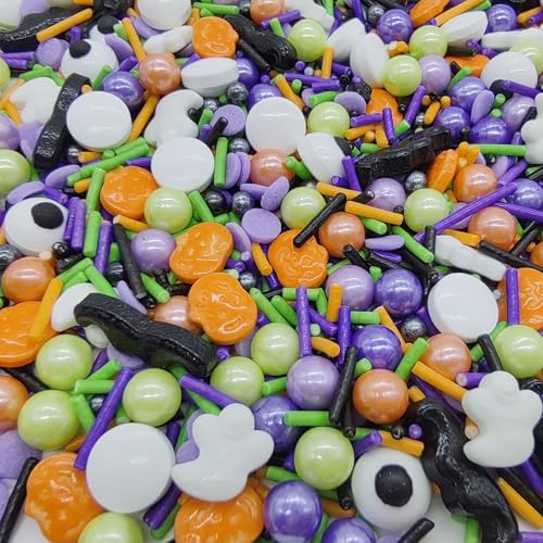 Halloween Sprinkles Ghost & Pumpkin & Eyes Cake Decorations Topper Edible Themed Sprinkles For Cookie Decorating