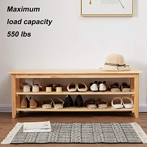 Shoe Rack Bench Wooden Storage Bench Entryway Bench