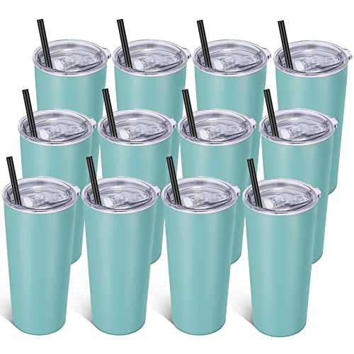 20oz Tumbler Bulk with Lid and Straw 12 Pack (12 Count)