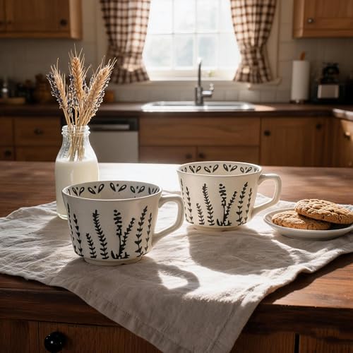 4 Pack 12oz Speckled Stoneware Coffee Mugs