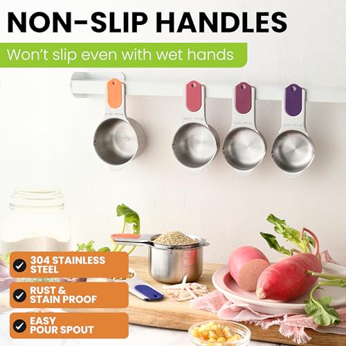 7 Magnetic Stainless Steel Measuring Cups Set (7 Count)