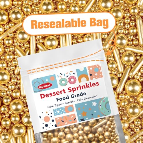 Gold Pearl Rods Sprinkles for Cake Decorating (5.29 Ounce)