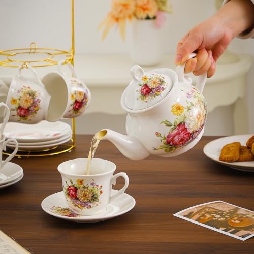 20 Pieces Porcelain Tea Sets For Women
